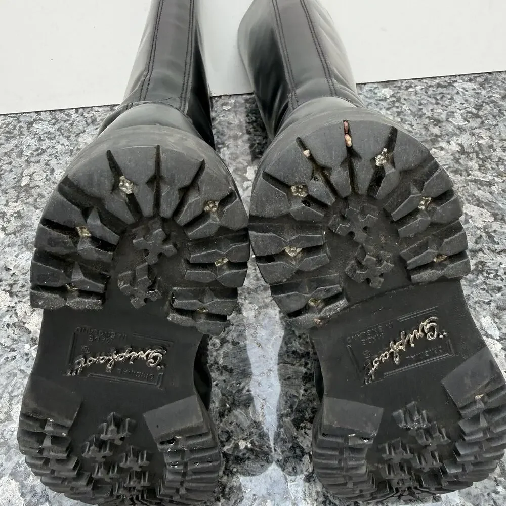 Gripfast England 20 Eye Steel Toe Black Leather Tall Boots UK 5 / US Women 7